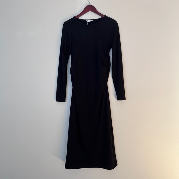 Black stretchy zara midi dress with long sleeves. Size XL - Picture 1 of 13